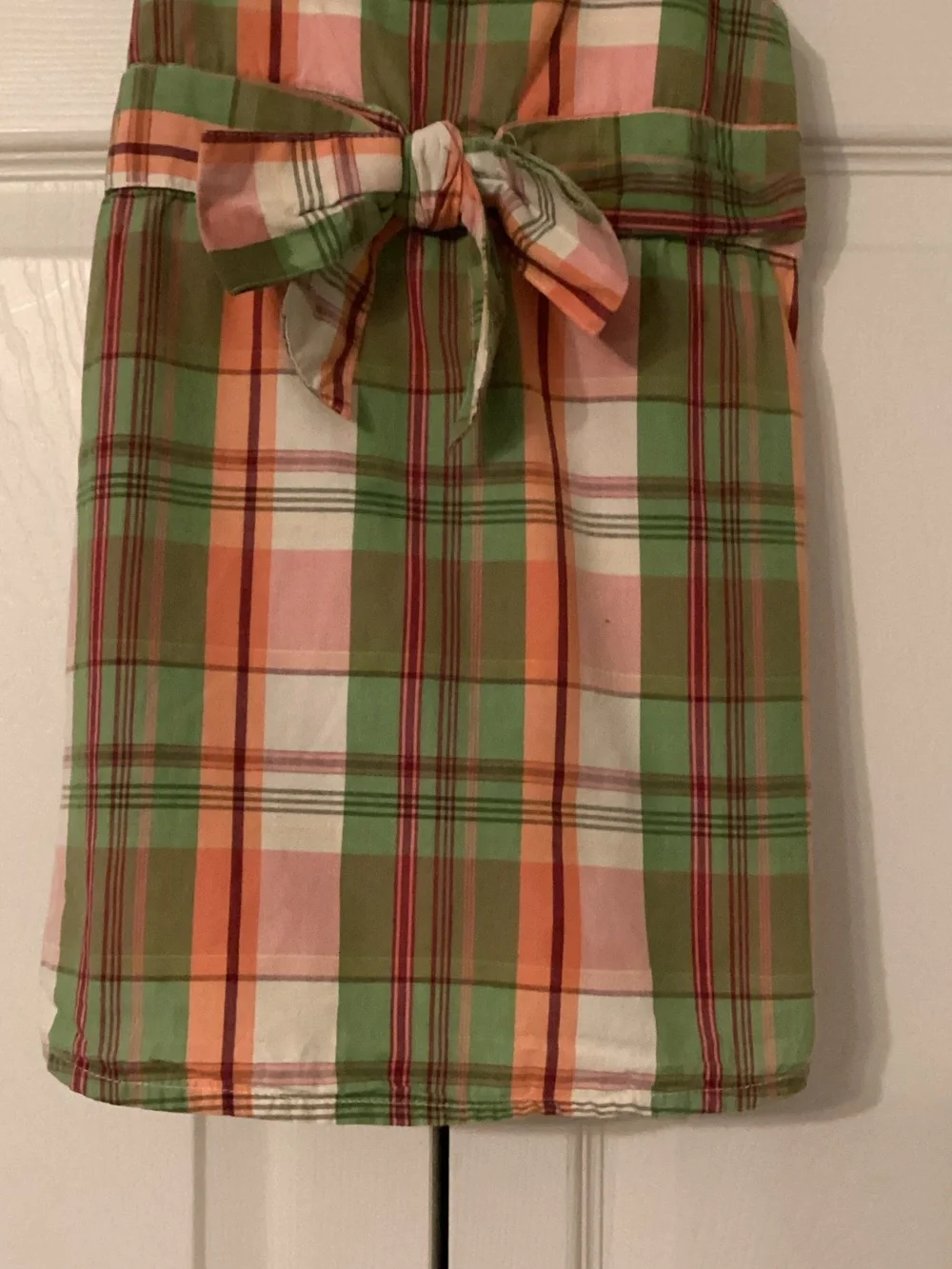 Coral Reef Vintage Gymboree Madras Plaid Dress With Spaghetti Straps Size 6